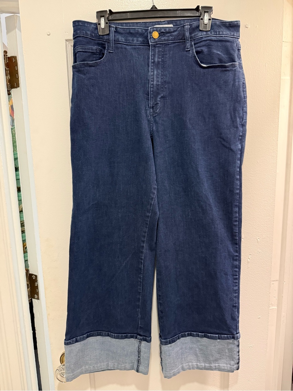 Nine West Wide Leg Cuffed Jeans